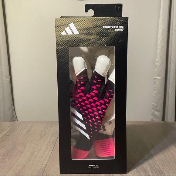 adidas Other - NWT! Adidas HN3341 Predator GL Pro Hybrid Cut Goalkeeper Gloves Black Pink Sz 7